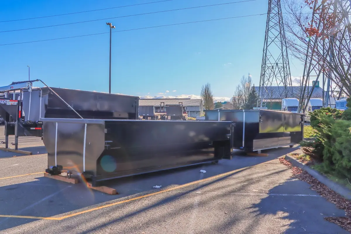 Roll-off dumpster ready for waste disposal at job site for Construction Dumpster Rental in Tamaqua